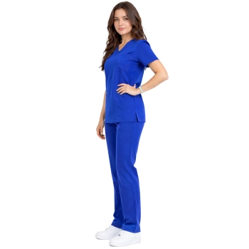 Komplet medyczny damski klasyczny chabrowy casual premium roz. 3XL